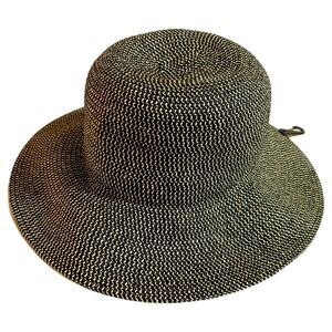 Sonoma Black and White Wide-Brimmed Hat Adjustable Head Size UPG 50+.